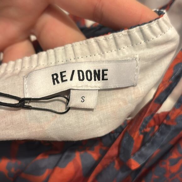 Re/Done Mixed Media Apron Dress Open Back Floral Colorful Size Dress Size S - Picture 7 of 7